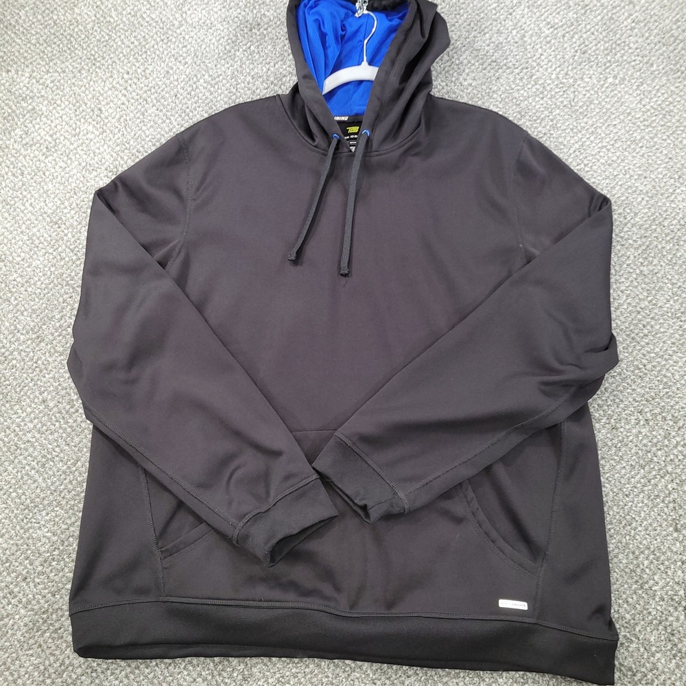Tek Gear Mens Black Performance Athletic Hoodie XL Hood Pullover Sweatshirt Nice